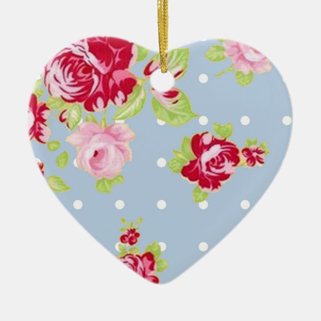 De Cerâmica Rosas no ornamento azul (Frente)