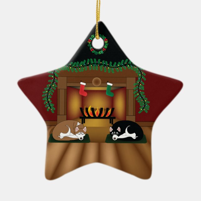 De Cerâmica Roucos do feriado que dormem pelo ornamento da (Frente)