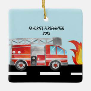De Cerâmica Sapador-bombeiro favorito ornamento personalizado