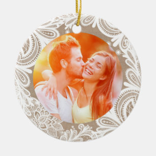 De Cerâmica Serapilheira do vintage e ornamento do laço