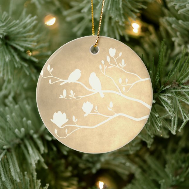 De Cerâmica Silver Candelabra (ouro) - Ornamento cerâmico (Árvore)