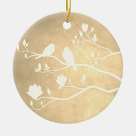 De Cerâmica Silver Candelabra (ouro) - Ornamento cerâmico