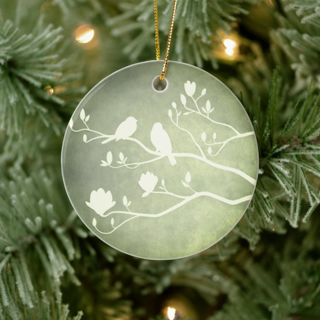 De Cerâmica Silver Candelabra (verde) - Ornamento cerâmico (Árvore)