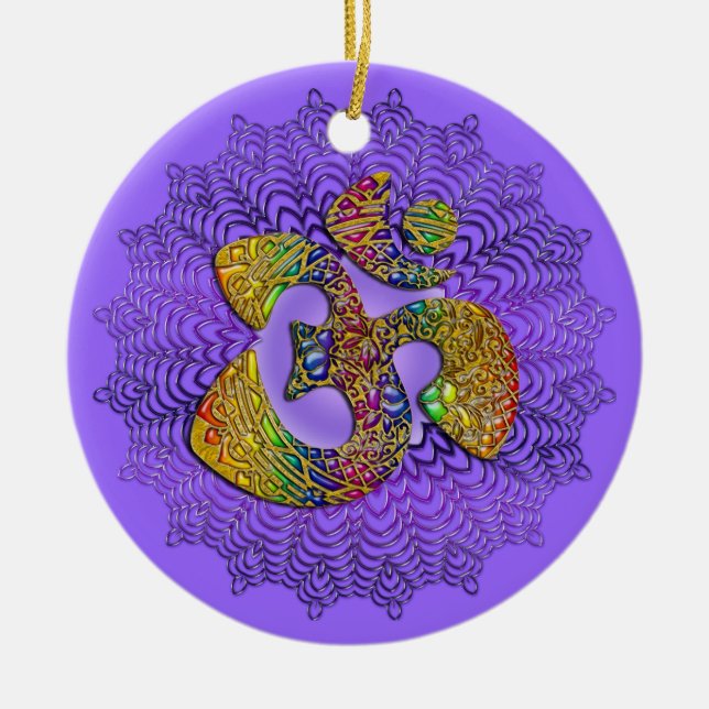De Cerâmica Símbolo OM universal/AUM - ornamento (Frente)