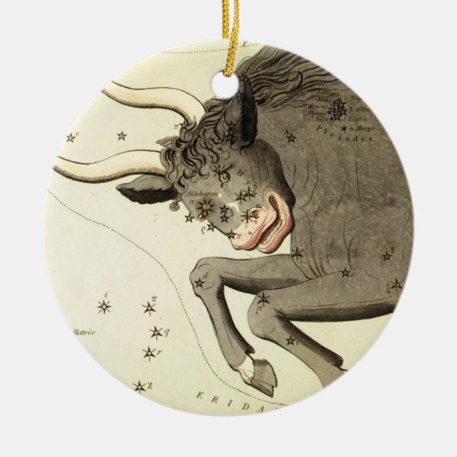 De Cerâmica Sinal Zodíaco: ornamento Taurus (Frente)
