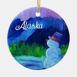 De Cerâmica Snowman Sonha com ornamento cerâmico com ALASKA