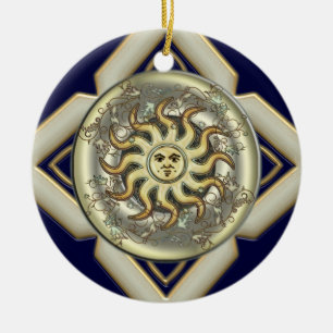 De Cerâmica Sun personalizou em volta do ornamento