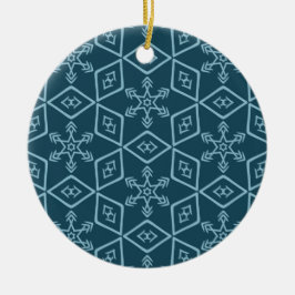 De Cerâmica Teal Snowflake - Ornamento Cerâmico