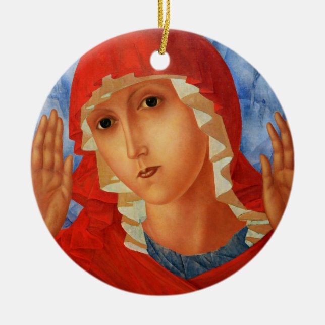 De Cerâmica Theotokos Ornamento (Frente)