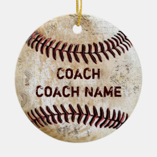 De Cerâmica Treinador Vintage Baseball Oferece Ornamento PERSO