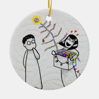 De Cerâmica Um ornamento muito foleiro do Xmas