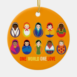De Cerâmica Um ornamento multicultural do amor do mundo um