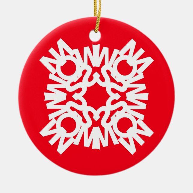 De Cerâmica Vermelho 1 do ornamento da NEVE (Frente)