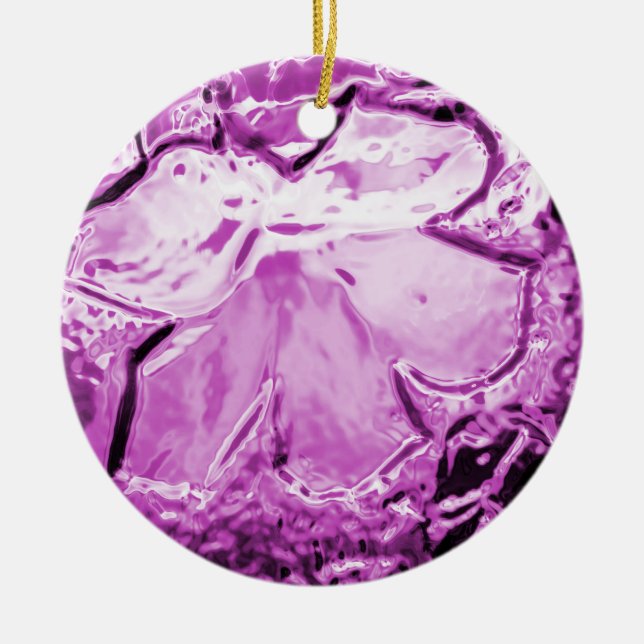 De Cerâmica Vidro Flor Púrpura Ornamento (Frente)