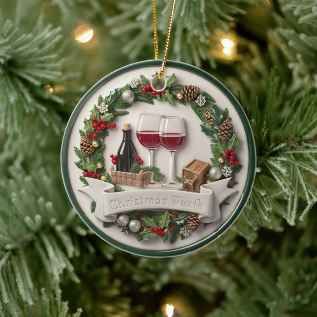 De Cerâmica Vinho Festivo e Ornamento Alto-Alivio (Árvore)