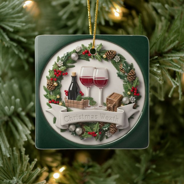 De Cerâmica Vinho Festivo e Ornamento Alto-Alivio (Árvore)