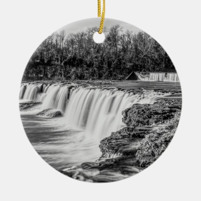 De Cerâmica Visão Geral do Joplin Grand Falls Ornamento em Esc (Frente)