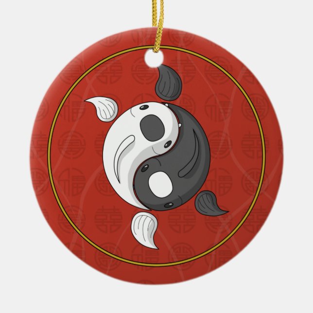 De Cerâmica Yin e Yang, o Ornamento Koi (Frente)