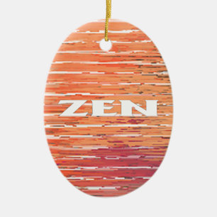 De Cerâmica Zen White Reeds, ornamento oval cerâmico