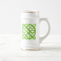 CANECA BRANCA E DOURADA GREEN CELTIC KNOT