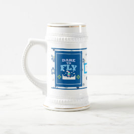 De Cerveja Caneca Ouse Voar – Padrão Floral Azul Inspirador