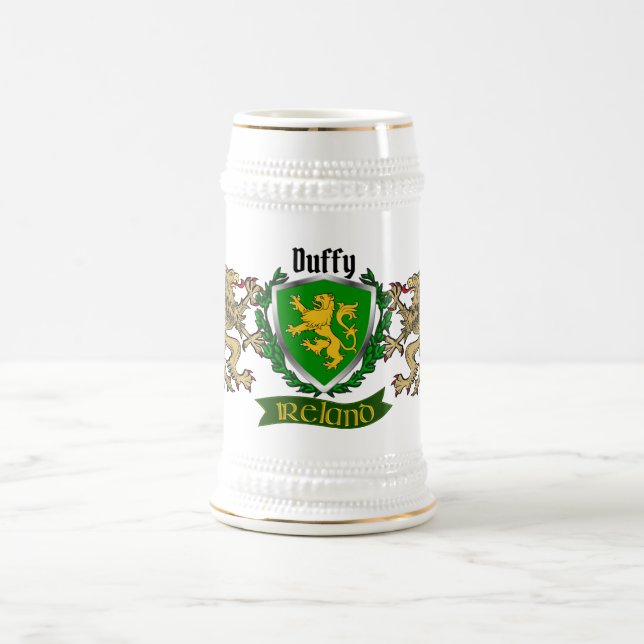 De Cerveja Duffy/O'Duffy Irish Shield Personalize Beer Caneca (Centro)