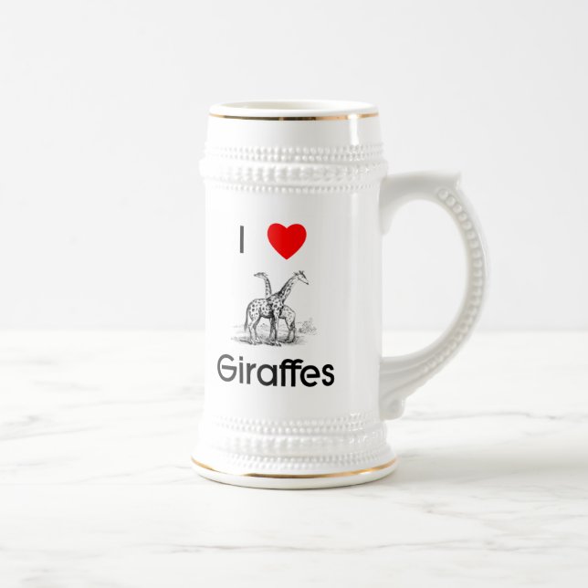 De Cerveja Eu amo a caneca dos girafas (Direita)
