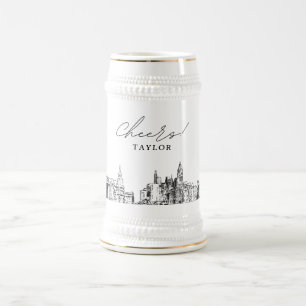 De Cerveja Filadélfia Personalizada Gift Skyline Beer Caneca