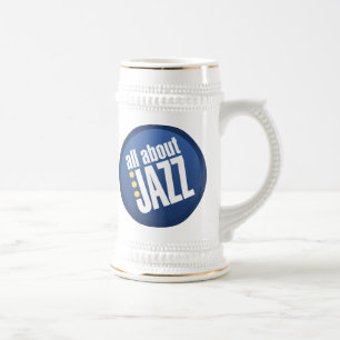 De Cerveja Toda sobre a caneca do jazz