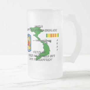 De Cerveja Vidro Jateado 199th Caneca leve do fosco dos Inf Vietnam