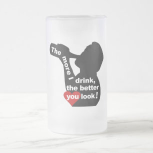 De Cerveja Vidro Jateado A caneca Mais Eu Bebo - escolha estilo e cor