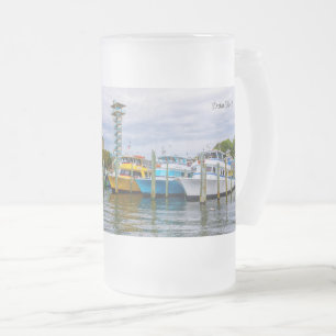De Cerveja Vidro Jateado Barcos Estacionados Destin Flórida Caneca Geada do