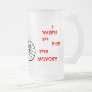 De Cerveja Vidro Jateado Bicicleta 002 - Caneca