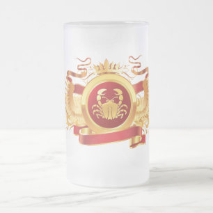 De Cerveja Vidro Jateado Cancer vermelho do Baron "zodíaco" caneca do vidr