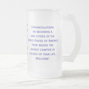 De Cerveja Vidro Jateado Caneca americana da bandeira da cidadania