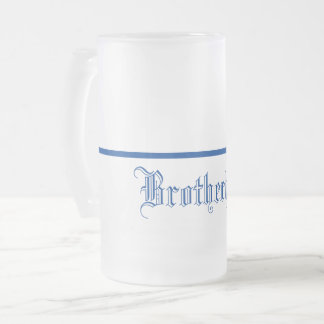 De Cerveja Vidro Jateado Caneca azul fina do Linha-Fraternidade-Fosco
