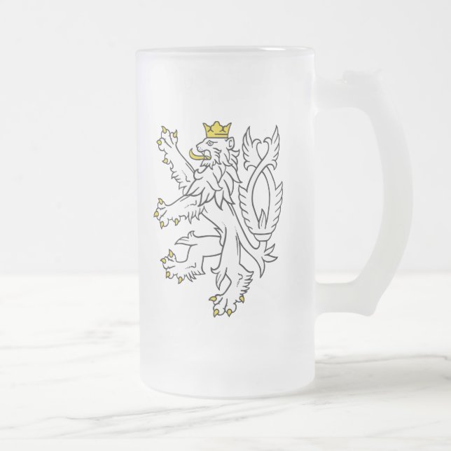 De Cerveja Vidro Jateado Caneca boémia checa do leão (Direita)