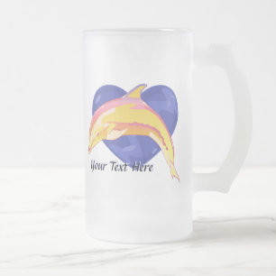 De Cerveja Vidro Jateado Caneca colorida do golfinho