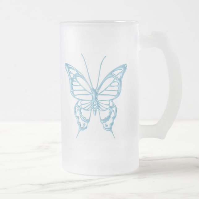 De Cerveja Vidro Jateado Caneca da borboleta do mirtilo.! (Direita)