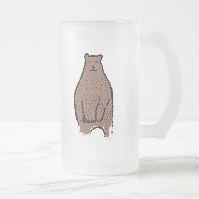 De Cerveja Vidro Jateado Caneca da identidade do urso (Direita)