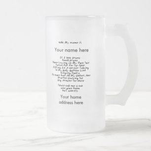 De Cerveja Vidro Jateado Caneca demasiado bêbeda