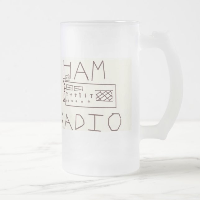 De Cerveja Vidro Jateado Caneca do Callsign do radioamador (Direita)
