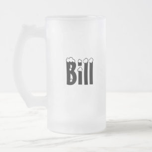 De Cerveja Vidro Jateado Caneca do Estilo-Fosco do Bill-Nome