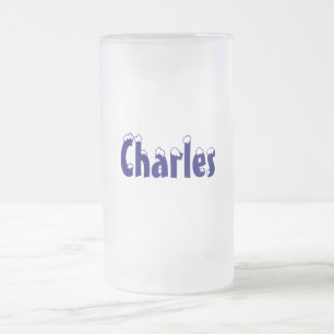 De Cerveja Vidro Jateado Caneca do Estilo-Fosco do Charles-Nome