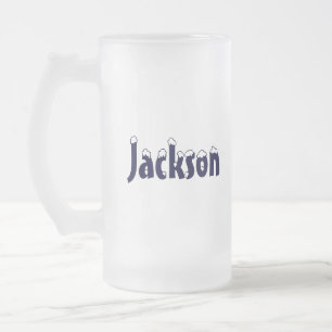 De Cerveja Vidro Jateado Caneca do Estilo-Fosco do Jackson-Nome