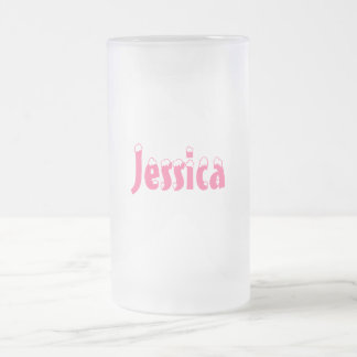 De Cerveja Vidro Jateado Caneca do Estilo-Fosco do Jessica-Nome