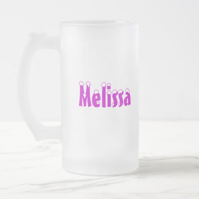 De Cerveja Vidro Jateado Caneca do Estilo-Fosco do Melissa-Nome (Esquerda)