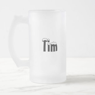 De Cerveja Vidro Jateado Caneca do Estilo-Fosco do Tim-Nome