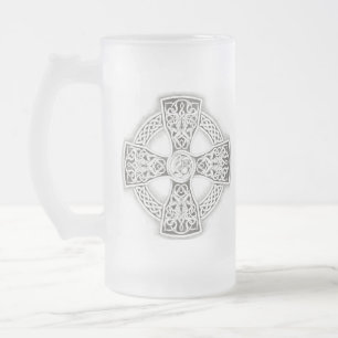 De Cerveja Vidro Jateado Caneca do fosco da cruz celta