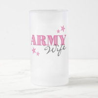 Caneca do fosco da esposa do exército do rosa